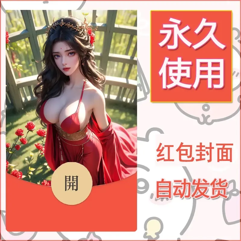 新款永久微信红包封面国漫美女自制皮肤diy素材456