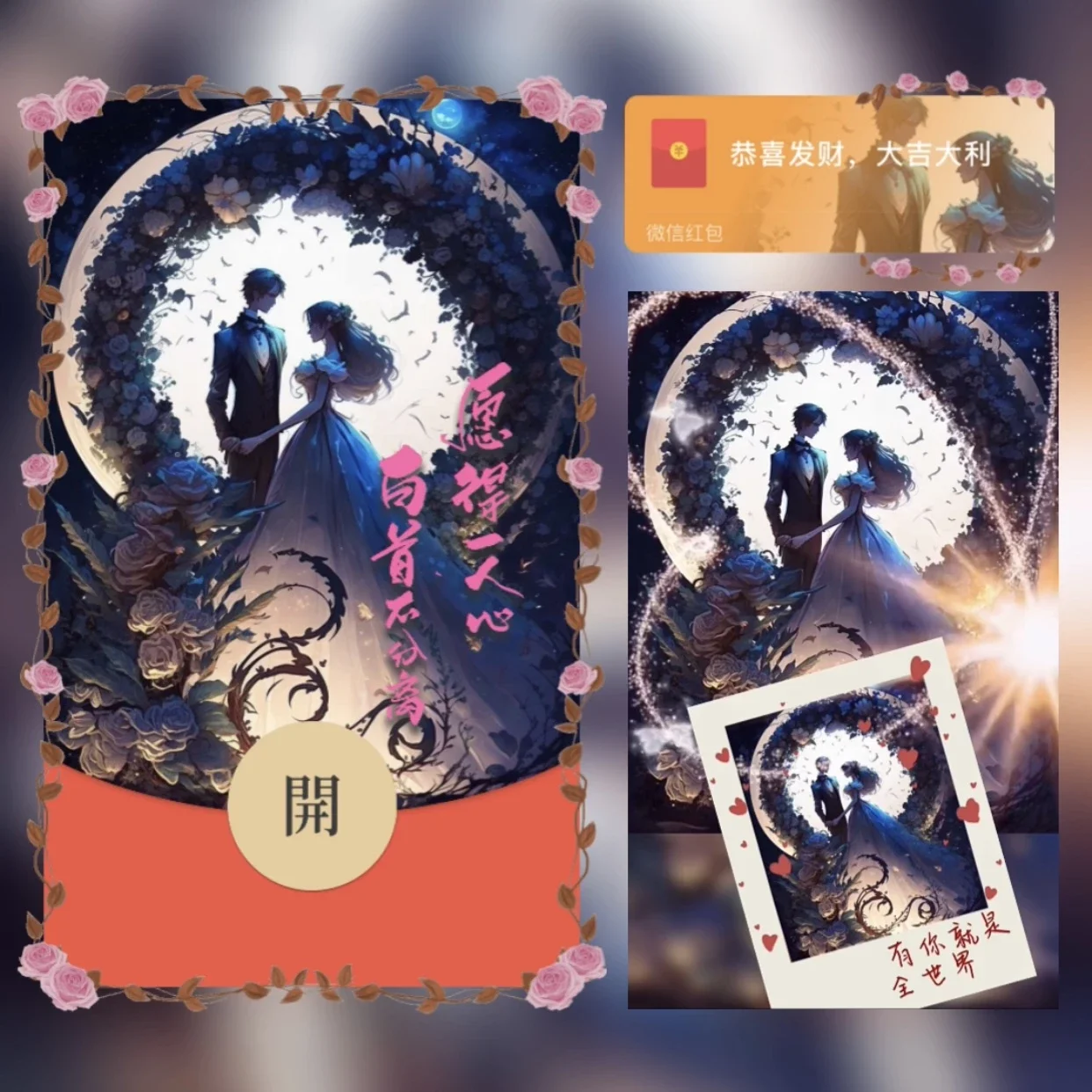 微信红包封面 |『愿得一人/心爱就一个字』 - ¥2.05