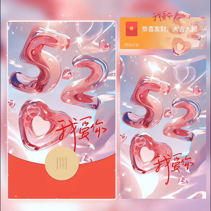 微信红包封面 |『520爱你爱你』
