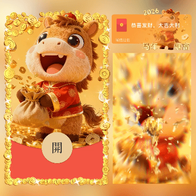 【卡密兑换】微信红包封面『2026马年暴富/新年快乐/新版动态/cs』官方卡密丨端内兑换丨24小时自助提卡！