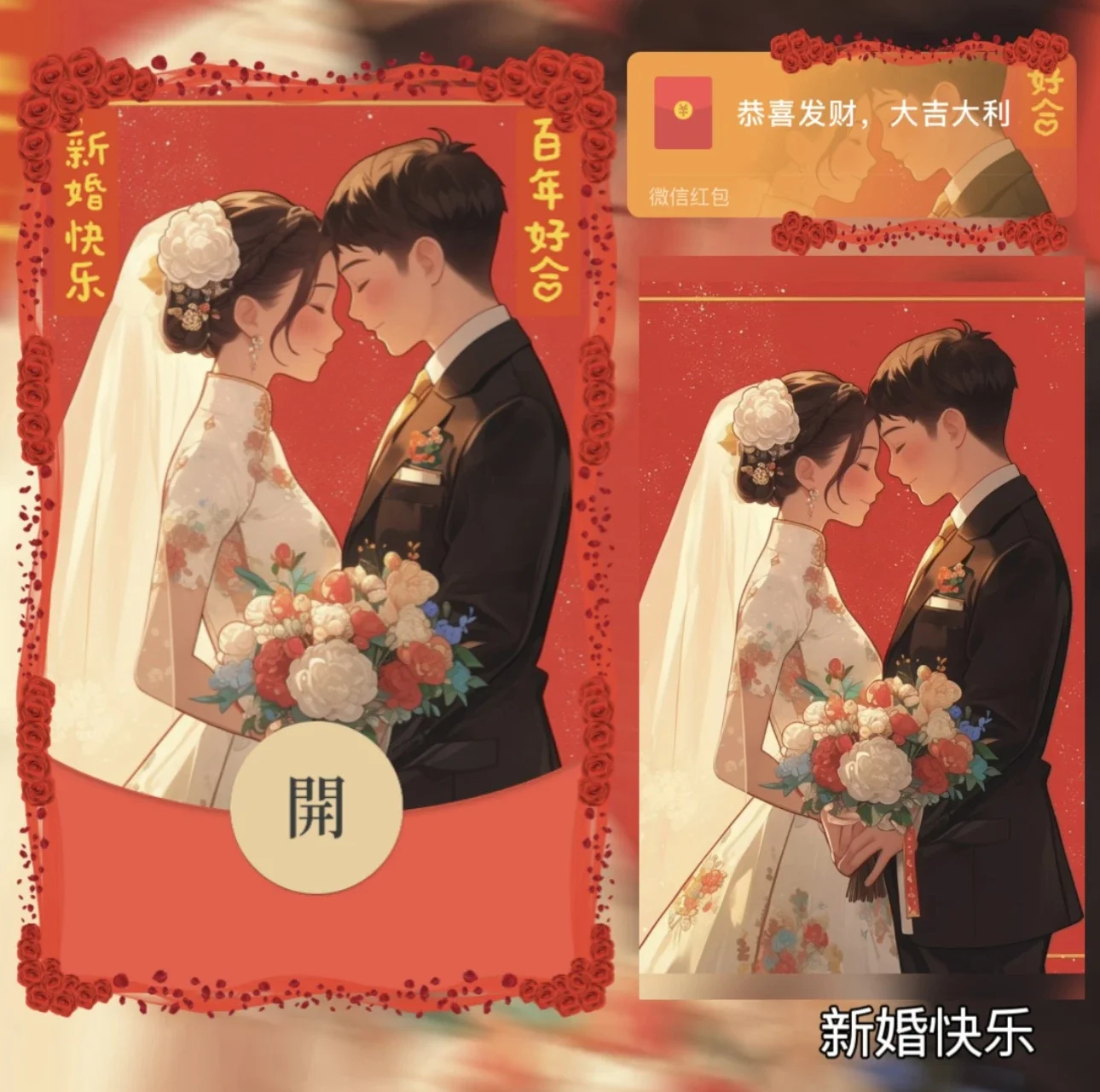 微信红包封面 |『新婚快乐/百年好合』